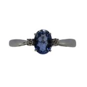 An 18ct gold sapphire and diamond ring,