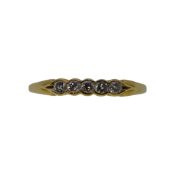 An 18ct gold five stone diamond ring,