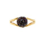 A garnet cluster ring,