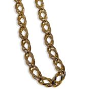 A 9ct gold double curb link chain,