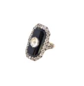 A 19th century paste panel ring,