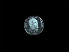 Franklin Mint - A Republic of Panama silver 20 Balboas coin,
