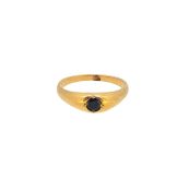 A single stone sapphire ring,