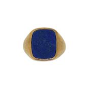 A lapis lazuli intaglio ring,