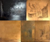 § A Collection Of Five Copper Printing Plates By Nathaniel Sparks RE (1880-1956)