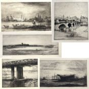 § A Collection Of Five Etchings By Nathaniel Sparks RE (1880-1956)