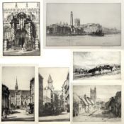 § A Collection Of Six Etchings By Nathaniel Sparks RE (1880-1956)
