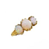 A three stone opal ring,