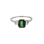 A tourmaline and diamond ring,