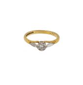 A late 20th century 18ct gold diamond solitaire ring,