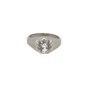 A synthetic spinel single stone ring,