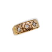 A 15ct gold opal and diamond ring,