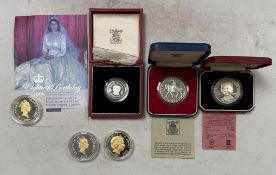 Royal Mint - A collection of silver proof crowns in celebration of Royal events,