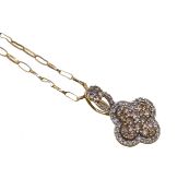 A 9ct gold diamond pendant and chain,
