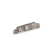 A diamond three stone ring,