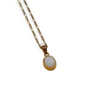 A moonstone pendant and chain,