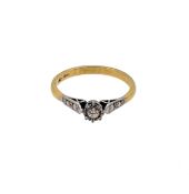 An illusion set diamond solitaire ring,