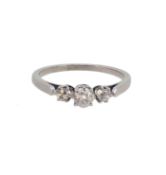 A three stone diamond ring,