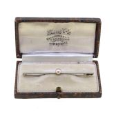 A cased pearl brooch,