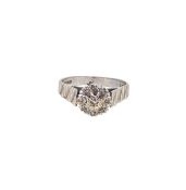 A late 20th century 18ct gold diamond cluster ring,