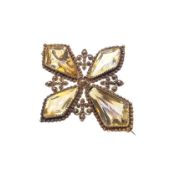 A Victorian citrine cross brooch,