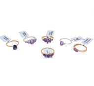 A group of six 9ct gold amethyst and diamond Gemporia rings,