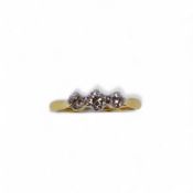 Three stone diamond ring,