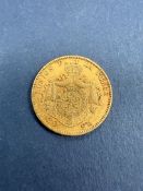 Belgium - A Leopold II 20 Franc coin,
