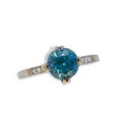 A zircon and diamond ring,