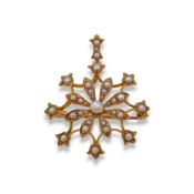 A split pearl pendant/brooch,
