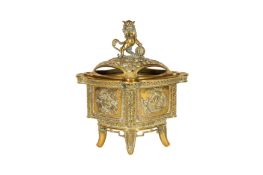 A CHINESE POLISHED BRONZE CENSER AND COVER