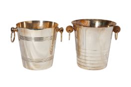 TWO ART DECO SILVER PLATED ICE BUCKETS
