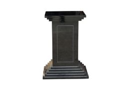 A BLACK LACQUERED PEDESTAL, MID 20TH CENTURY