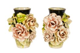 A PAIR OF LATE 19TH CENTURY BARBOTINE VASES,
