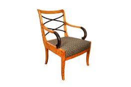 A BIEDERMEIER ARMCHAIR, 19TH CENTURY