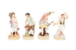 A SET OF FOUR ROYAL CROWN DERBY FOUR ELEMENTS FIGURES, 20TH CENTURY