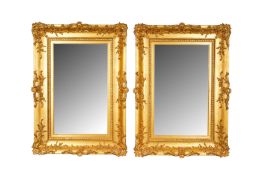 A PAIR OF 19TH CENTURY GILT FRAMED PIER MIRRORS