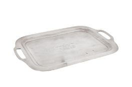 A SILVER PLATED TRAY