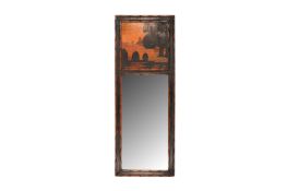 AJ ROWLEY; AN ARTS & CRAFTS ROWLEY GALLERY MARQUETRY INLAID MIRROR