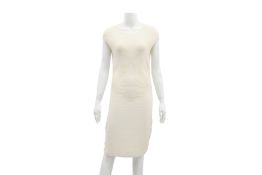 Alexander McQueen Cream Textured Knit Dress