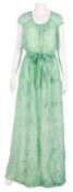 Cavalli Class Green Silk Snake Print Maxi Dress - Size 42