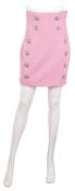 Balmain Rose Grain De Poudre Mini Skirt - Size 38