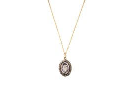 A ROSE-CUT DIAMOND PENDANT NECKLACE