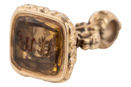 A CITRINE FOB CHARM