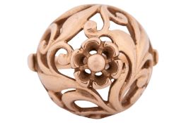 A PIERCED DOME RING