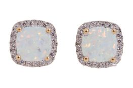 A PAIR OF OPAL EARRINGS
