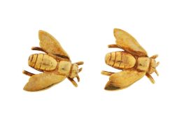 A PAIR OF BEE EARRINGS
