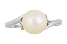 A CULTURED PEARL RING BY MIKIMOTO