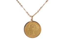 A full sovereign pendant necklace