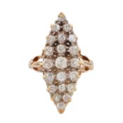 A diamond lozenge ring